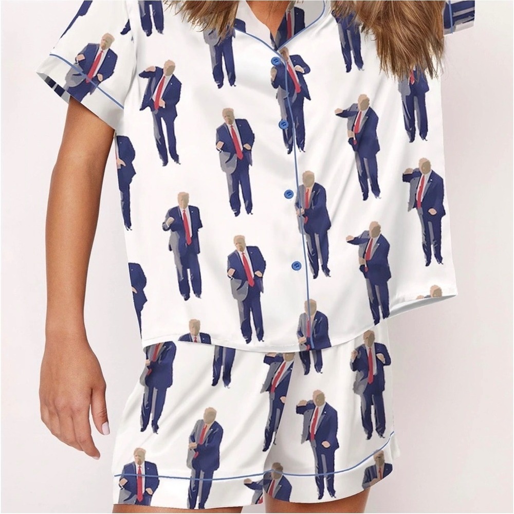NIB- Donald Trump Dancing Pajama Set Women Small Short Sleeve PJs